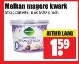 Dirk Melkan magere kwark Stracciatella. Bak 500 gram. aanbieding