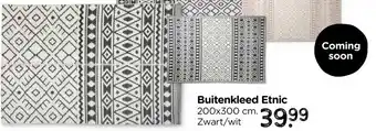 Xenos Buitenkleed etnic - zwart/wit - 200x300 cm aanbieding