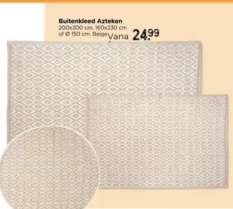 Xenos Buitenkleed azteken - beige - 160x230 cm aanbieding