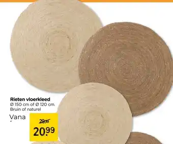 Xenos Vloerkleed riet - ø120 cm aanbieding