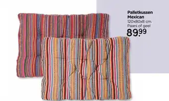 Xenos Pallet kussen Mexican - paars - 8x120x80 cm aanbieding