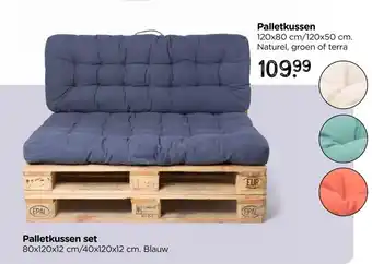 Xenos Palletkussens 120x80 cm - donkerblauw - set van 2 aanbieding