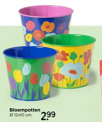 Xenos Bloempot met bloemetjes - diverse varianten - ø12x10 cm aanbieding