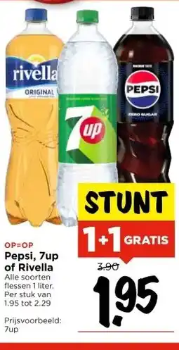 Vomar Voordeelmarkt OP=OP Pepsi, 7up of Rivella aanbieding