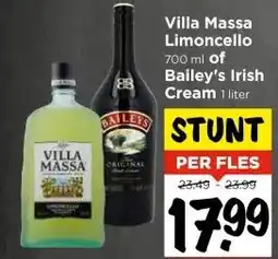 Vomar Voordeelmarkt Villa Massa Limoncello 700 ml of Bailey's Irish aanbieding