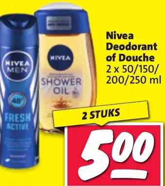 Nettorama Nivea Deodorant of Douche aanbieding