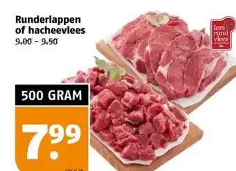 Poiesz Runderlappen of hacheevlees aanbieding