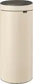 Amazon Brabantia Touch Bin Prullenbak, Kunststof Binnenemmer, Soft Beige, 30 Liter aanbieding