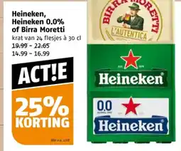 Poiesz Heineken, Heineken 0.0% of Birra Moretti aanbieding