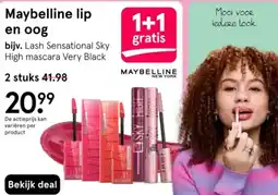 Etos Maybelline lip en oog aanbieding