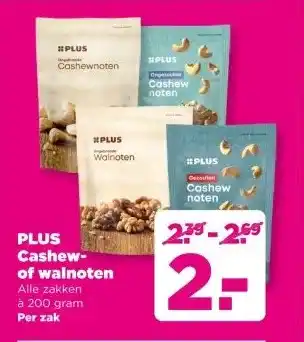 PLUS PLUS Cashew- of walnoten aanbieding