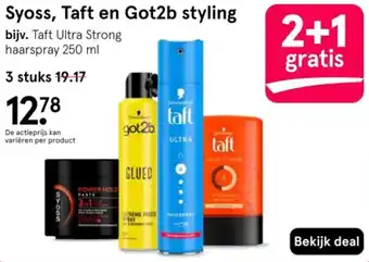 Etos Syoss, Taft en Got2b styling aanbieding