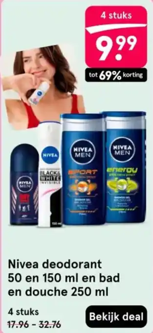 Etos Nivea deodorant  bad en douche aanbieding