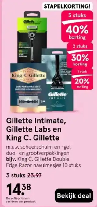 Etos Gillette Intimate, Gillette Labs en King C. Gillette aanbieding