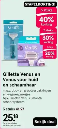 Etos Gillette Venus en Venus voor huid en schaamhaar aanbieding