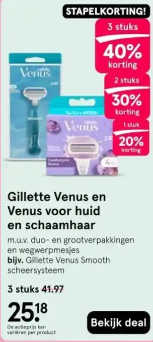 Etos Gillette Venus en Venus voor huid en schaamhaar aanbieding