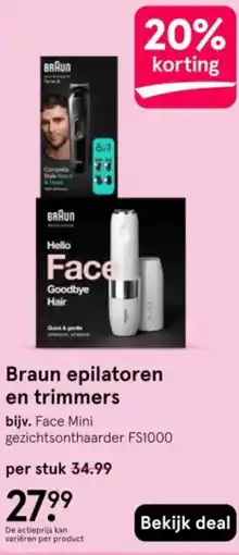 Etos Braun epilatoren en trimmers aanbieding