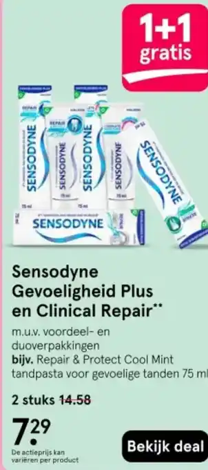 Etos Sensodyne Gevoeligheid Plus en Clinical Repair aanbieding