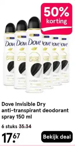 Etos Dove Invisible Dry anti-transpirant deodorant spray aanbieding