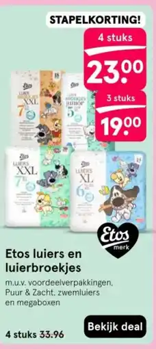 Etos Etos luiers en luierbroekjes aanbieding