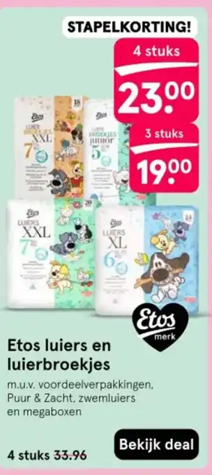 Etos Etos luiers en luierbroekjes aanbieding