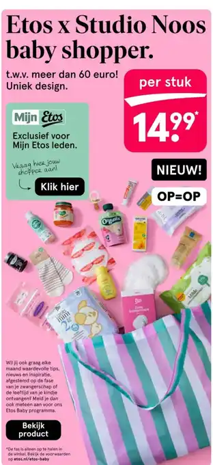 Etos Etos x Studio Noos baby shopper aanbieding