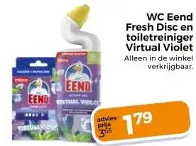 Trekpleister WC Eend Fresh Disc en toiletreiniger Virtual Violet Alleen in de winkel aanbieding