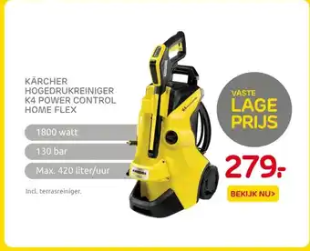 Praxis KÄRCHER HOGEDRUKREINIGER K4 POWER CONTROL HOME FLEX aanbieding