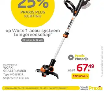 Praxis WORX GRASTRIMMER aanbieding