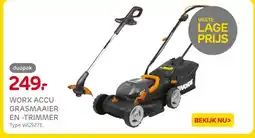 Praxis WORX ACCU GRASMAAIER EN-TRIMMER aanbieding