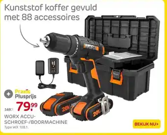 Praxis WORX ACCU-SCHROEF-/BOORMACHINE aanbieding