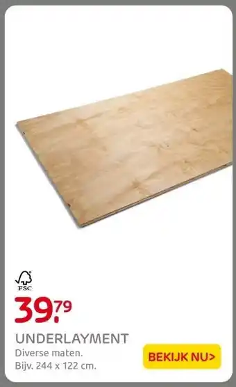 Praxis UNDERLAYMENT aanbieding