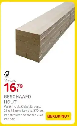 Praxis GESCHAAFD HOUT aanbieding