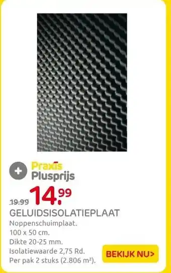 Praxis GELUIDSISOLATIEPLAAT aanbieding