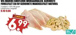 MCD Supermarkt VIS MARINE KNOFLOOK WOKGARNALEN, GEROOKTE FORELFILET EN/OF GEROOKTE MAKREELFILET NATUREL aanbieding