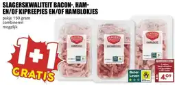 MCD Supermarkt SLAGERSKWALITEIT BACON-, HAM- EN/OF KIPREEPJES EN/OF HAMBLOKJES aanbieding