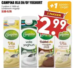 MCD Supermarkt CAMPINA VLA EN/OF YOGHURT aanbieding