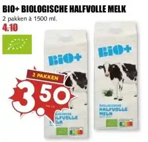 MCD Supermarkt BIO+BIOLOGISCHE HALFVOLLE MELK aanbieding