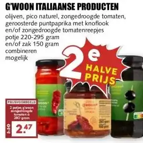 MCD Supermarkt G'WOON ITALIAANSE PRODUCTEN aanbieding