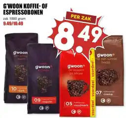 MCD Supermarkt G'WOON KOFFIE-OF ESPRESSOBONEN aanbieding