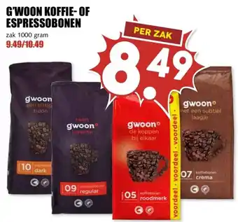 MCD Supermarkt G'WOON KOFFIE-OF ESPRESSOBONEN aanbieding