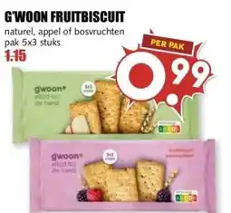 MCD Supermarkt G'WOON FRUITBISCUIT aanbieding