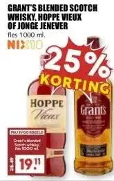 MCD Supermarkt GRANT'S BLENDED SCOTCH WHISKY, HOPPE VIEUX OF JONGE JENEVER aanbieding