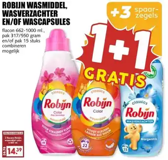 MCD Supermarkt ROBIJN WASMIDDEL, WASVERZACHTER EN/OF WASCAPSULES aanbieding