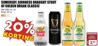 MCD Supermarkt SOMERSBY, GUINNESS DRAUGHT STOUT OF GULDEN DRAAK CLASSIC aanbieding