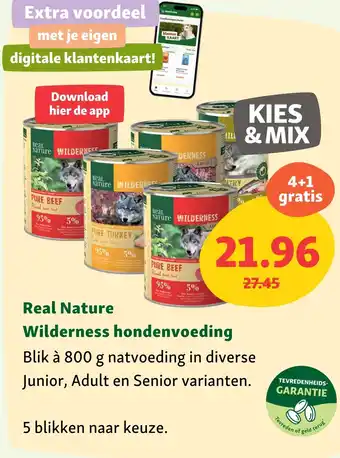 Maxi Zoo Real Nature Wilderness hondenvoeding aanbieding