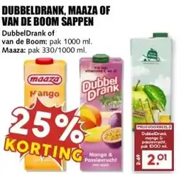 MCD Supermarkt DUBBELDRANK, MAAZA OF VAN DE BOOM SAPPEN aanbieding