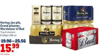 Makro Hertog Jan pils, Grand pilsener, Warsteiner of Bud aanbieding