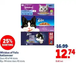 Makro Whiskas of Felix kattenvoer aanbieding