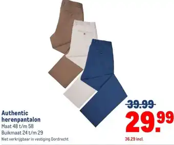 Makro Authentic herenpantalon aanbieding